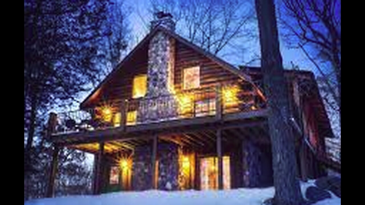 Winter Camping in remote cabin