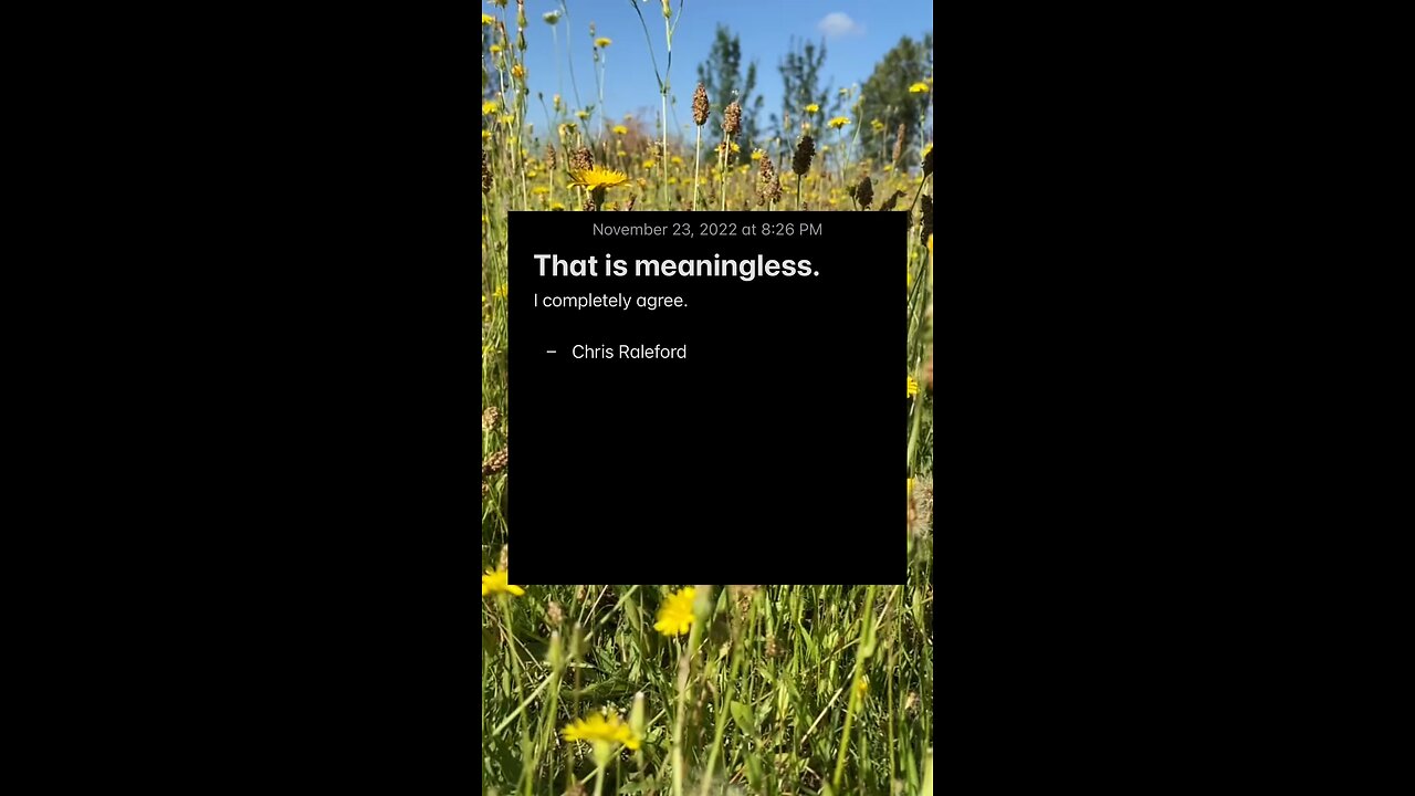 That is meaningless