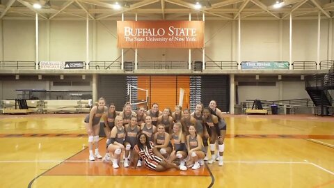 Buffalo women in sports – Mercedes goes to the volleyball court at Buffalo State College