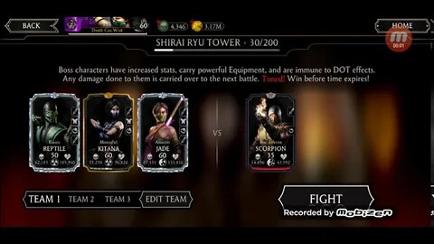 Shirai Ryu normal tower lvl 30 boss / MKXI mobile