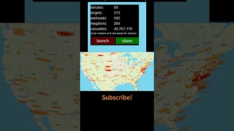 Nuclear first strike simulation on the US! #israel #ukraine #russia