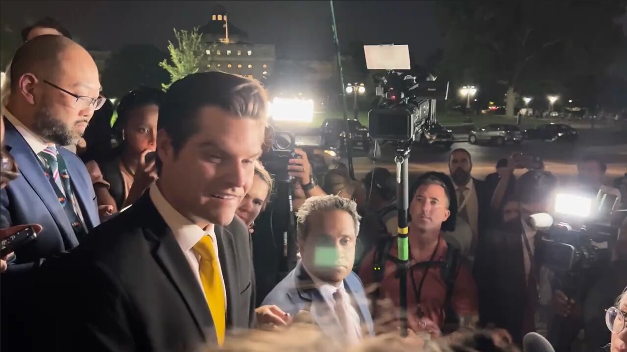 Matt Gaetz Talking To Press After His Victorious Vote To Oust FORMER Speaker, Kevin McCarthy