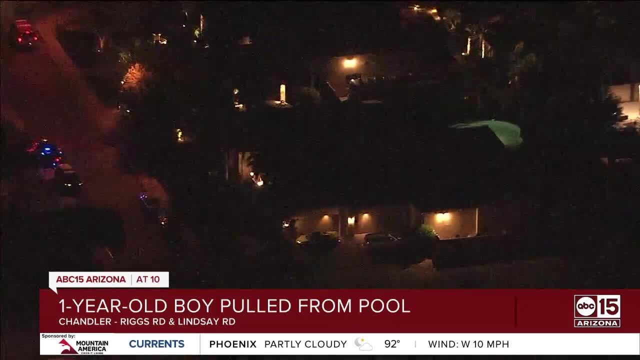 18-month-old boy pulled from pool at Chandler home