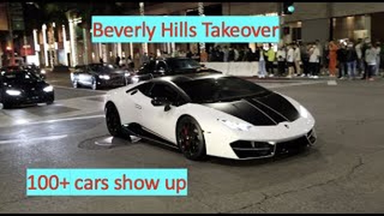 Malibu Autobahn turns into Beverly Hills Takeover (100+ Cars)