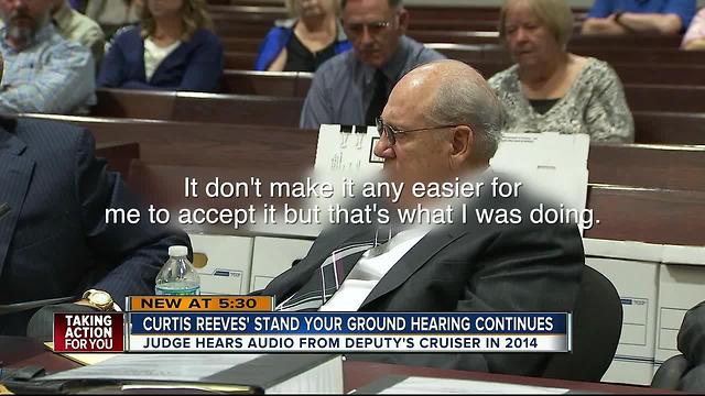 Judge hears audio from deputy's cruiser in 2014 during Curtis Reeves' stand your ground hearing