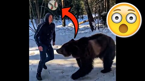 ATTENTION ⚠️ NEVER PLAY FOOTBALL WHIT A BEAR 🐻