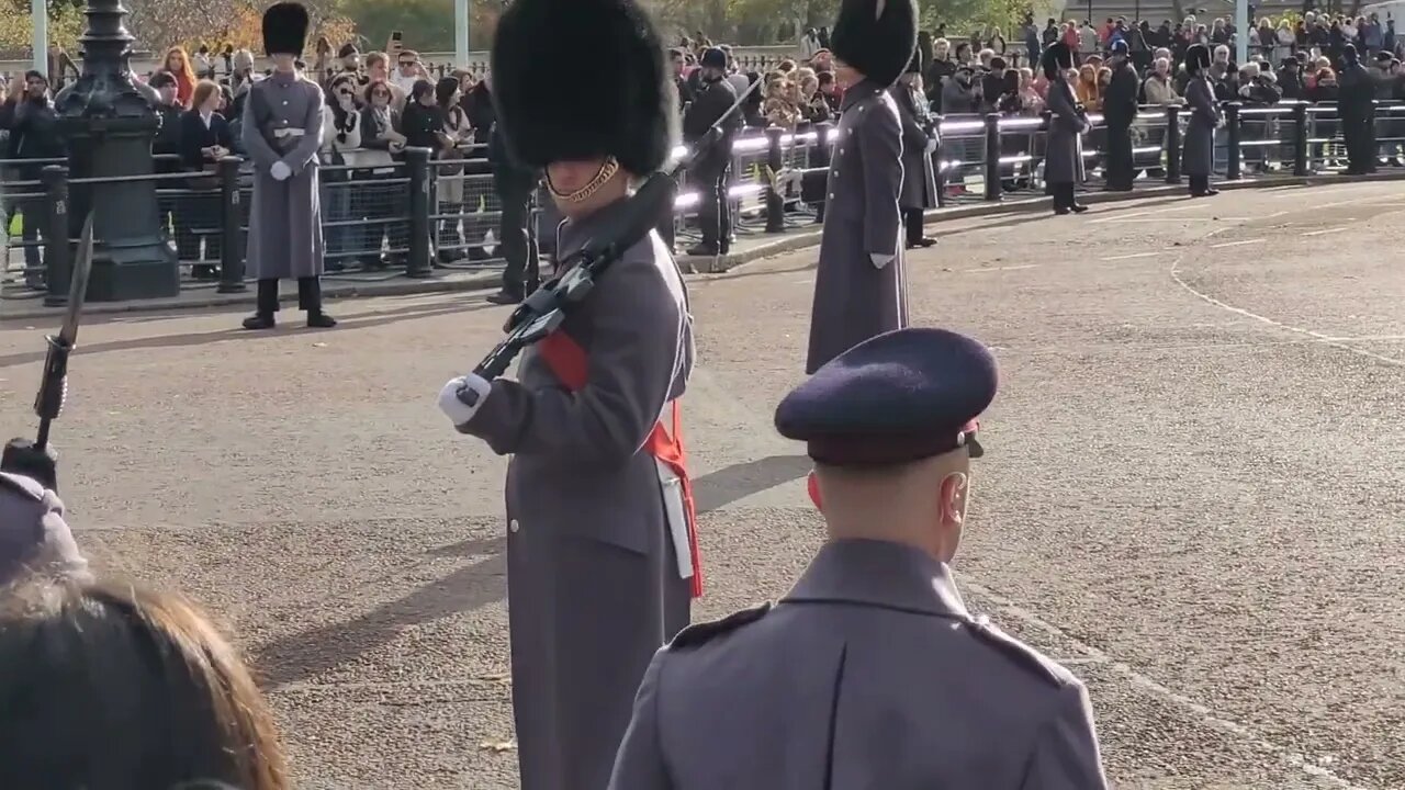 The kings guards lines the root royalty are coming South African state visit #buckinghampalace