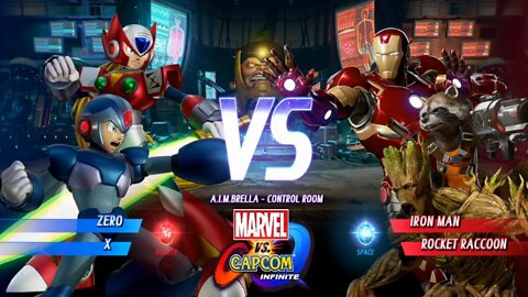 Zero & X VS Homem de Ferro & Rocket Raccoon Marvel vs Capcom Infinite