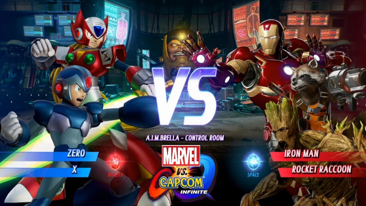 Zero & X VS Homem de Ferro & Rocket Raccoon Marvel vs Capcom Infinite