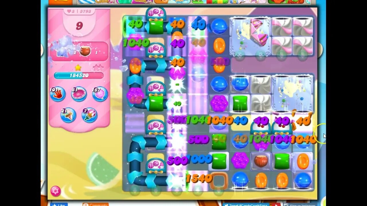 Candy Crush Level 3793 Talkthrough, 24 Moves 0 Boosters