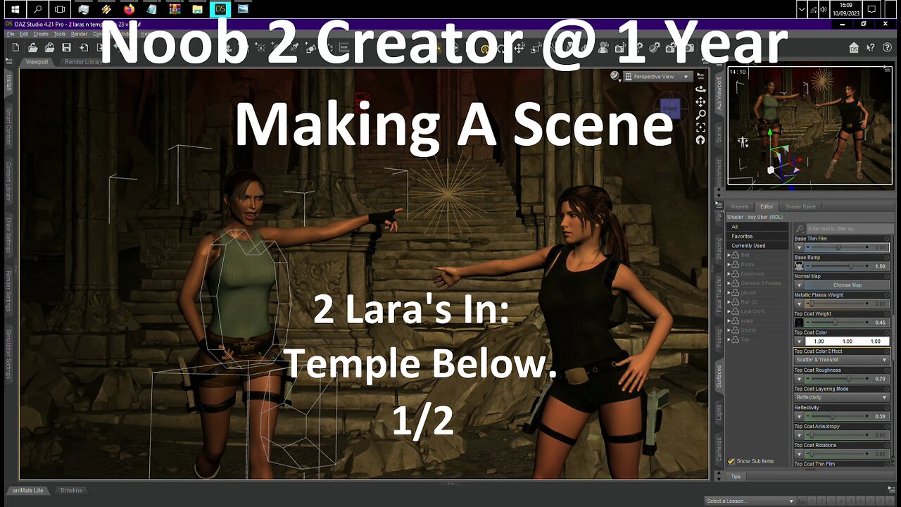 DAZ 3D : Noob 2 Creator @ 1 Year : Making A Scene ~ Part 1