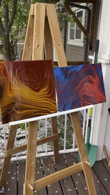 SALE #29 Ring Pours! #art #shorts #forsale #yyc #acrylicart #fluidart