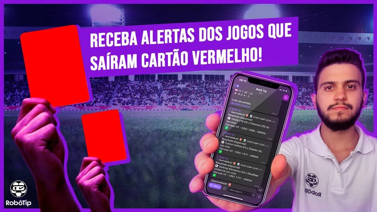 ROBÔ PARA ALERTA DE CARTÃO VERMELHO (montei em menos de 1 minuto o bot!)