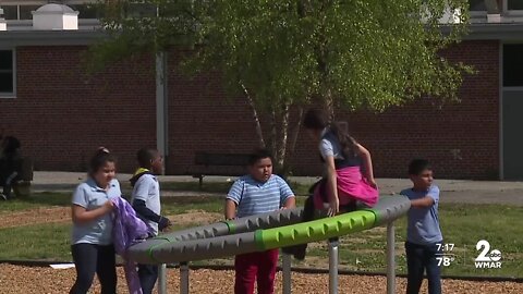 Ribbon cutting held for new playground at Fallstaff Elementary-Middle School