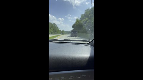 Tired trucker almost wrecks on the interstate in tri axle truck