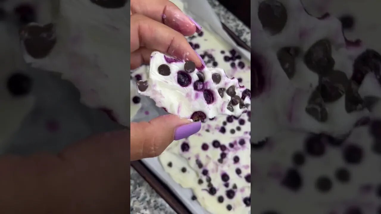 yogurt bark recipe with blueberry and chocolate #Shorts