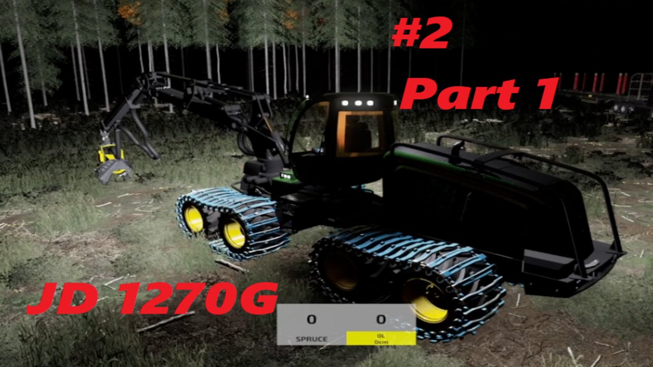 John Deere 1270G fs 22 Cutting spruce trees Holmåkra Sweden Fs 22 #2 Part 1