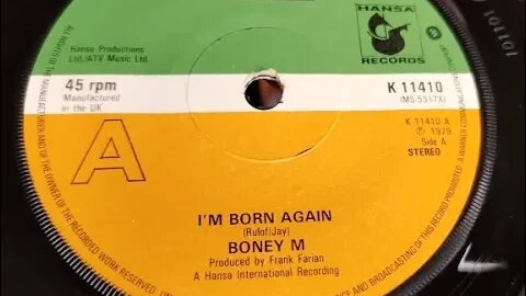 I'm Born Again ~ Boney M ~ 1979 Atlantic 45rpm 7" Vinyl Single ~ Dual 1215 Turntable P77 Cartridge