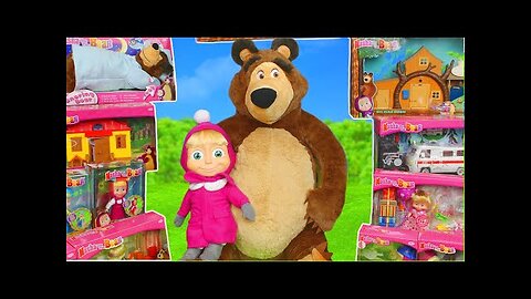 Masha and the Bear Dolls and Playhouse for Kids.