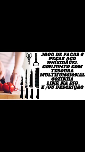 Jogo De Facas 6 Peças Aço Inoxidável Conjunto Com Tesoura Multifuncional Cozinha