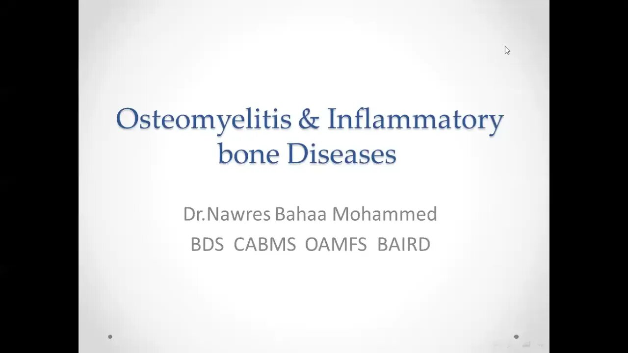 Oral surgery L17 (Osteomyelitis & inflammatory bone diseases)