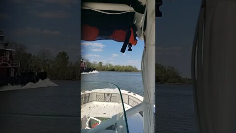 Riding a tug boat's wake