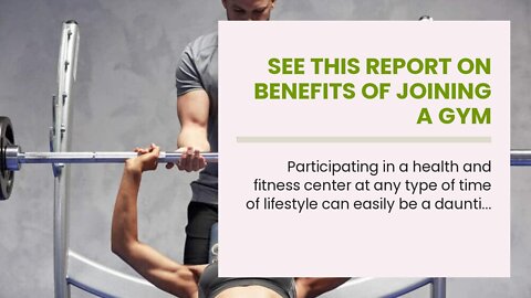 See This Report on Benefits of joining a gym