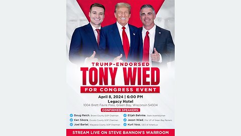 Tony Weid for Congress Event | Live in Green Bay, Wisconsin