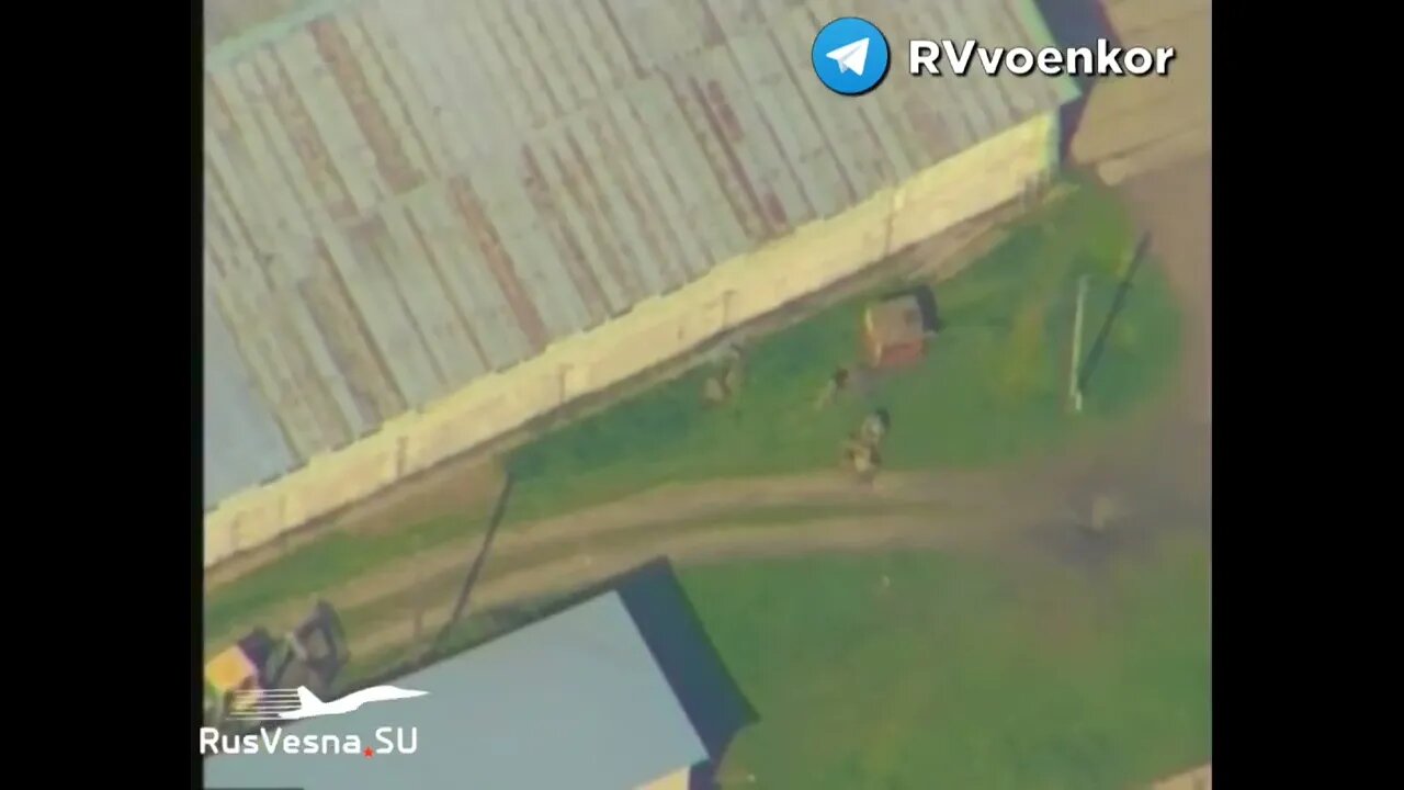 Russian Artillery Strike Destroys A Hidden Ukrainian Base In A Agricultural Complex