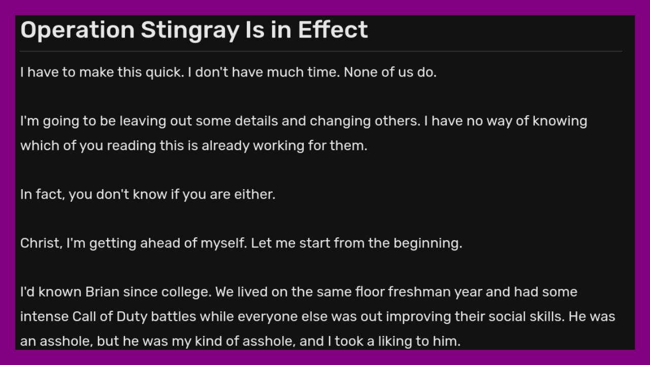 Operation Stingray – Creepypasta Wiki [Fandom]