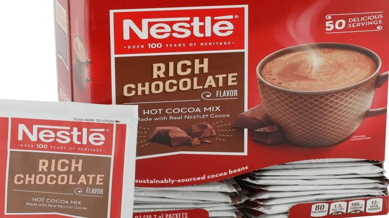 Nestle Hot Chocolate Packets, Hot Cocoa Mix, Rich Chocolate Flavor, Made with Real Cocoa, 50 Count