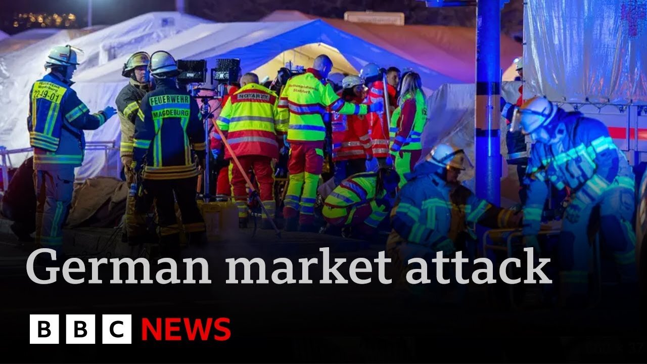 Carnage at German Christmas market as car smashes into crowd in suspected attack | BBC News