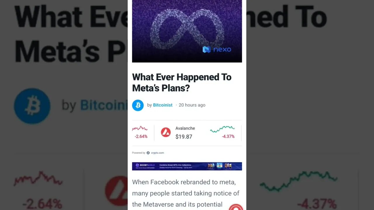 What Ever Happened To Meta’s Plans? #cryptomash #ytshorts #cryptonews #viralvideo2022