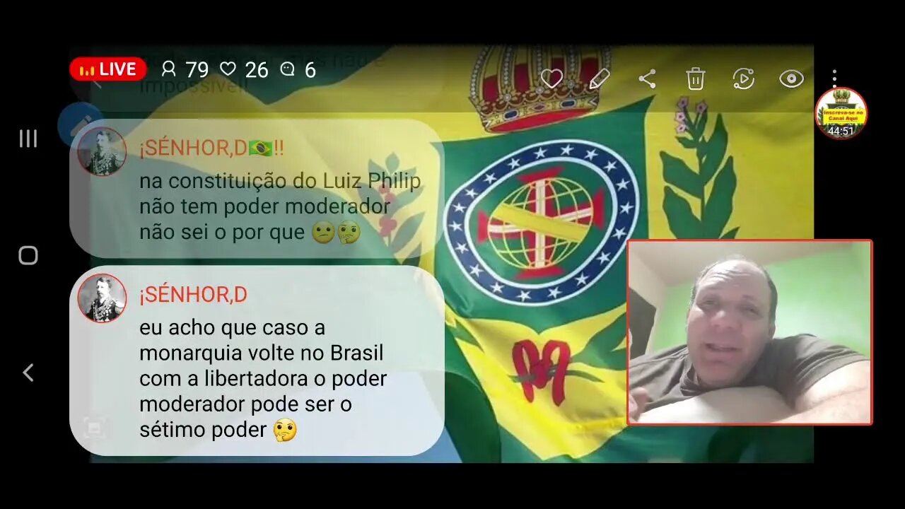 Ao vivo : Falta da Monarquia no Brasil com o poder Moderador atrapalha evolução do país