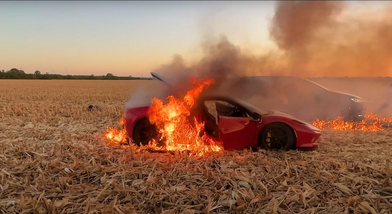 My Ferrari F8 spider caught FIre