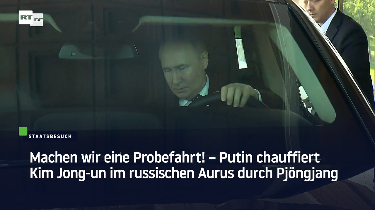 Machen wir eine Probefahrt! – Putin chauffiert Kim Jong-un im russischen Aurus durch Pjöngjang