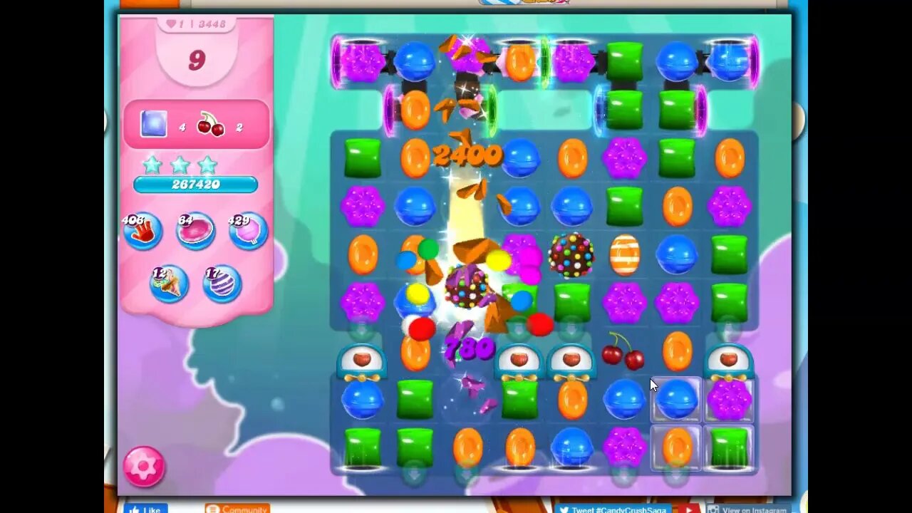 Candy Crush Level 3448 Talkthrough, 19 Moves 0 Boosters