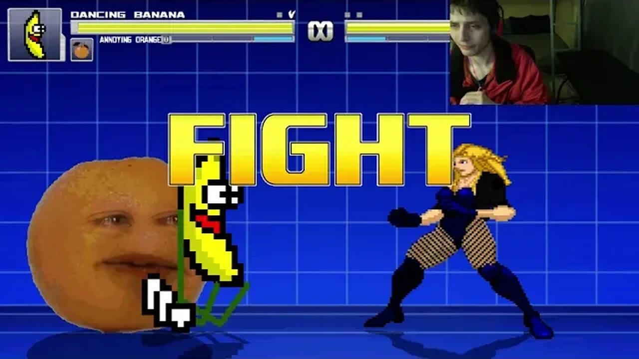 Fruit Characters (Annoying Orange And Dancing Banana) VS Black Canary In An Epic Battle In MUGEN