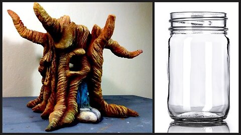 ❣DIY Fairy Garden Hollow Tree House Jar❣