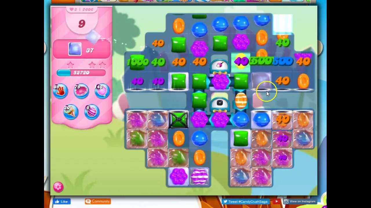Candy Crush Level 2606 Talkthrough, 20 Moves 0 Boosters