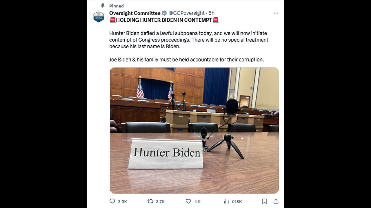 Hunter Biden FIASCO Prompts CONTEMPT OF CONGRESS Recommendation 1-11-24 The Hill