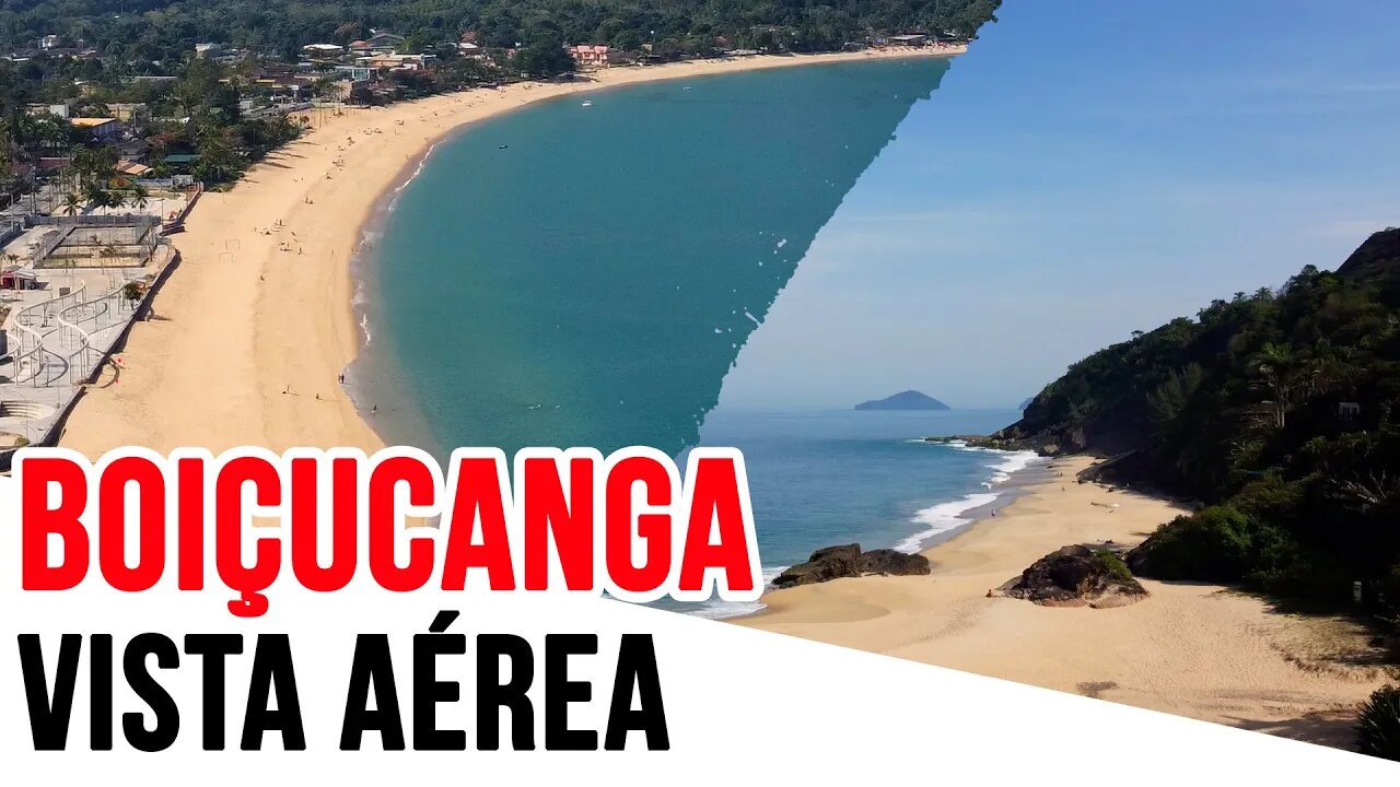 Praia de Boiçucanga - Vista Aérea da praia - DJI MINI 2 - Viajando com a Cintia