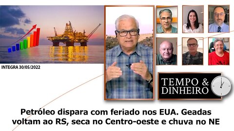 Petróleo dispara com feriado nos EUA. Geadas voltam ao RS, seca no Centro-oeste e chuva no NE