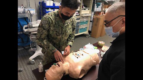 Hospital corpsmen receive new training to treat trauma patients on ships, battlefields