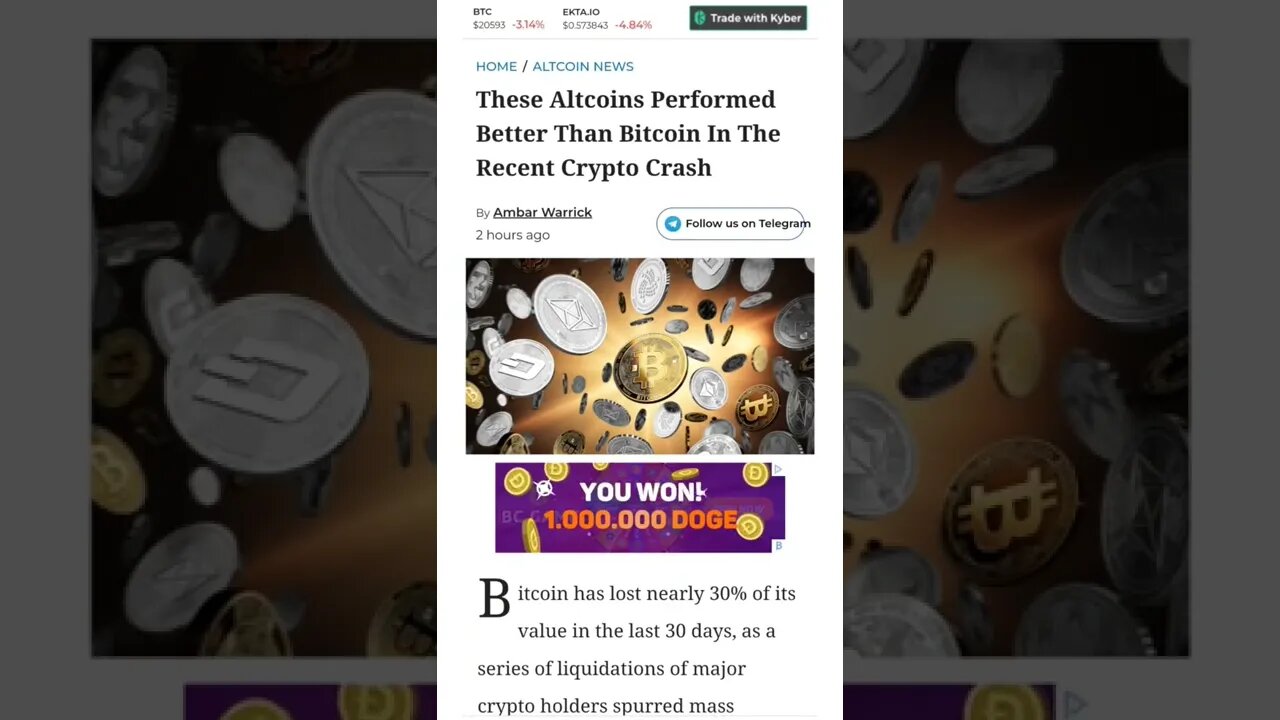 Altcoins Performed Better Than Bitcoin 2022 #cryptomash #cryptomashnews #cryptonews #viralvideo2022