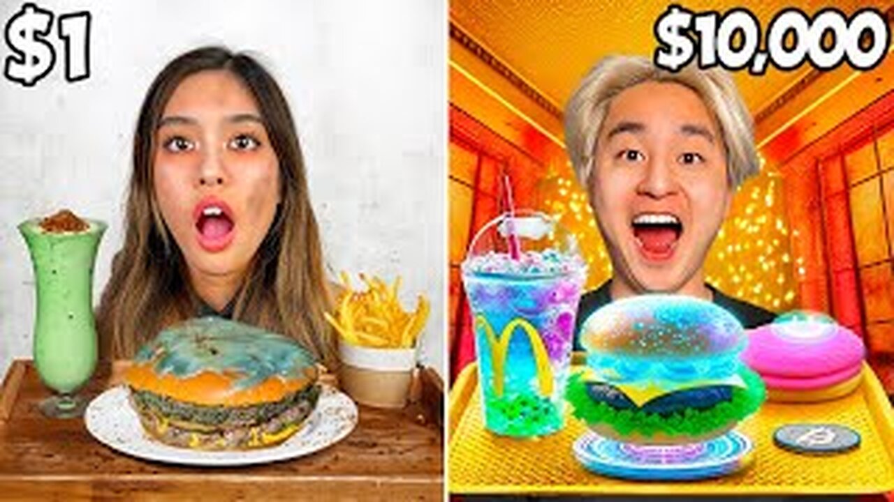 Eating CHEAP vs EXPENSIVE Food Challenge!