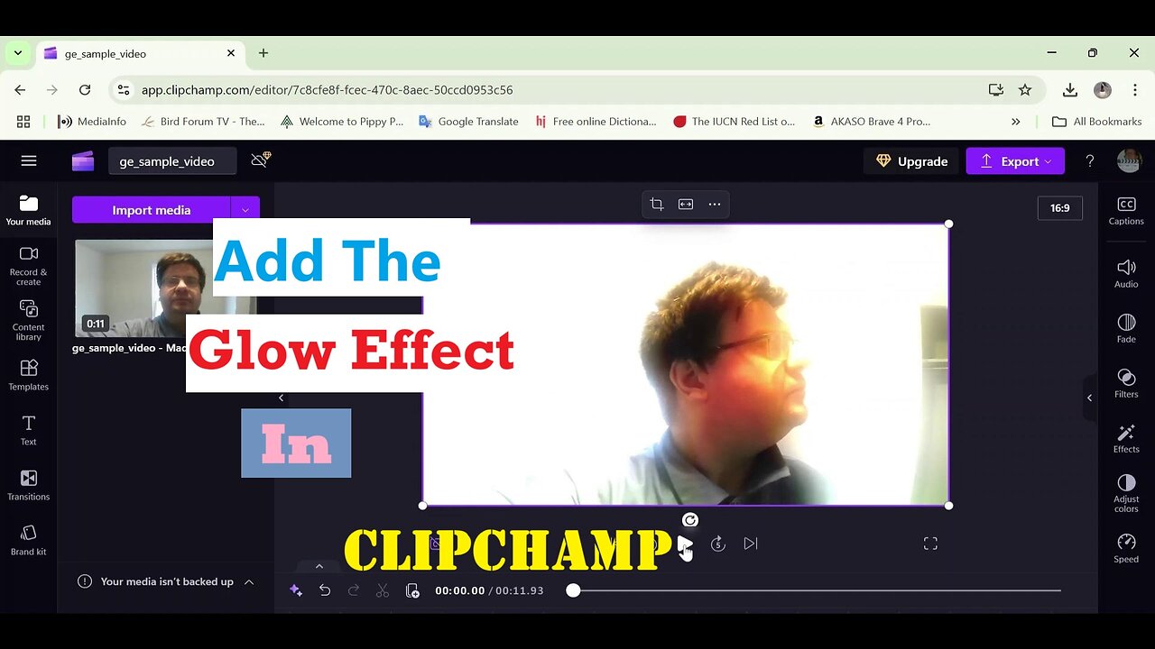 Add The Glow Effect In Clipchamp