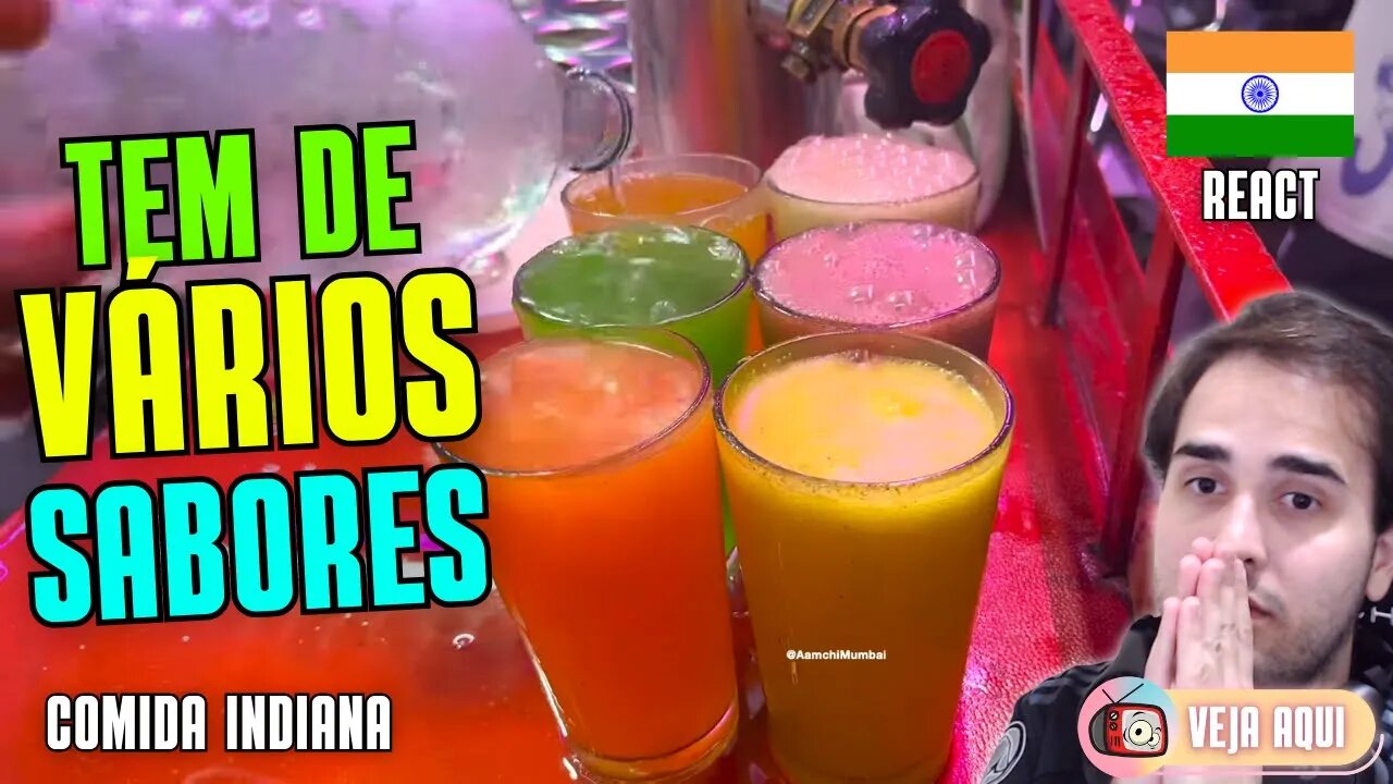 Esse REFRIGERENTE INDIANO É FEITO NA HORA! Reagindo a COMIDAS DE RUA INDIANAS | Veja Aqui Reacts