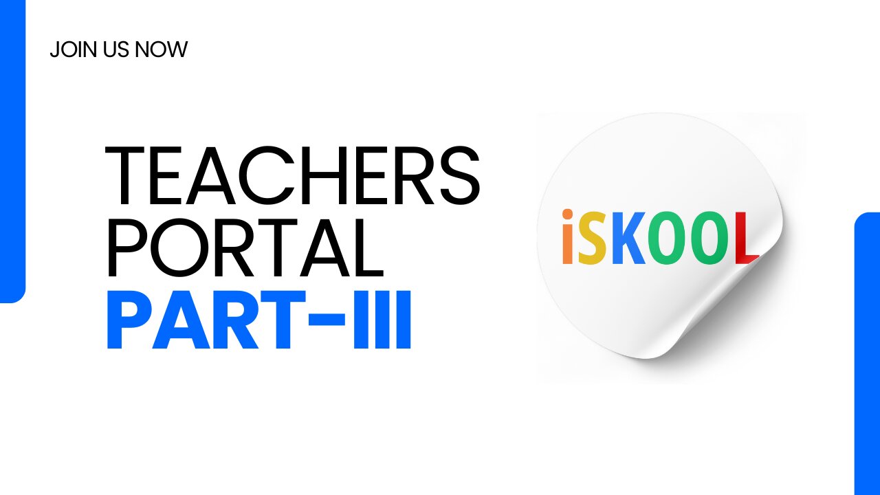 How to Manage Teachers Portal Part-3 in iSkool ERP 2025