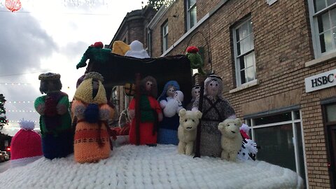 Wales Christmas Eve 2022 - Knitting Art Nativity : Baby Jesus, Virgin Mary and st Joseph